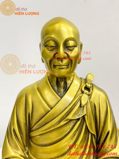 Tượng Phật Đức Lục Tổ Huệ Năng Bằng Đồng Cao 25cm