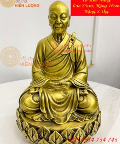Tượng Phật Đức Lục Tổ Huệ Năng Bằng Đồng Cao 25cm