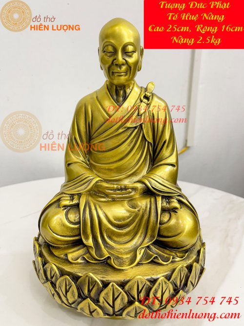 Tượng Phật Đức Lục Tổ Huệ Năng Bằng Đồng Cao 25cm