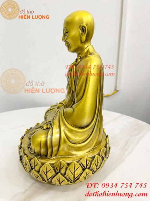 Tượng Phật Đức Lục Tổ Huệ Năng Bằng Đồng Cao 25cm