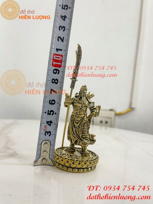 Tượng quan công mini bằng đồng phong thủy cao 8,5cm