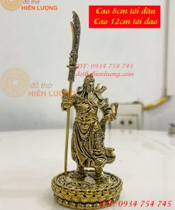 Tượng quan công mini bằng đồng phong thủy cao 8,5cm