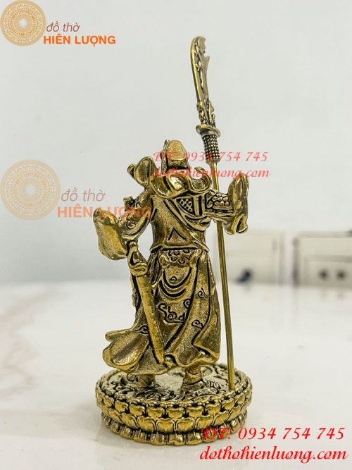 Tượng quan công mini bằng đồng phong thủy cao 8,5cm