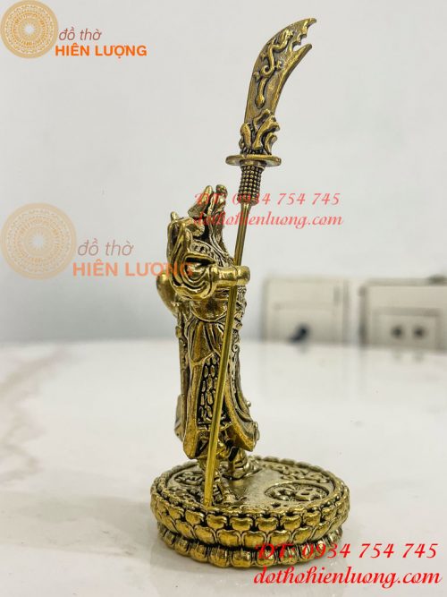 Tượng quan công mini bằng đồng phong thủy cao 8,5cm