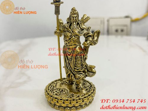 Tượng quan công mini bằng đồng phong thủy cao 8,5cm