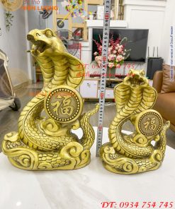 Tượng rắn chữ Phúc bằng đồng 2 cỡ