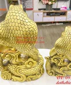 Tượng rắn hổ mang ôm chữ Phúc bằng đồng 2 cỡ