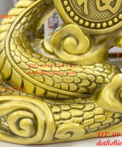 Tượng rắn hổ mang ôm chữ Phúc bằng đồng 2 cỡ