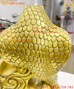 Tượng rắn hổ mang ôm chữ Phúc bằng đồng 2 cỡ