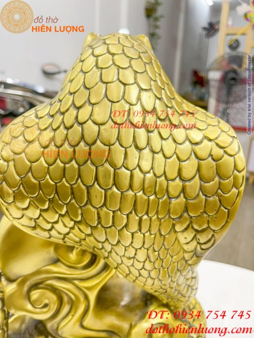 Tượng rắn hổ mang ôm chữ Phúc bằng đồng 2 cỡ