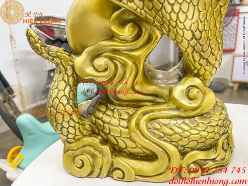 Tượng rắn chữ Phúc bằng đồng vàng 2 cỡ