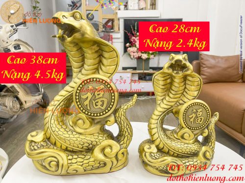 Tượng rắn cuộn chữ Phúc bằng đồng 2 cỡ
