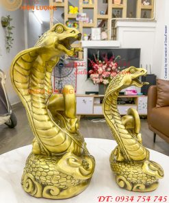 Tượng Rắn Chữ Phúc Phong Thủy Bằng Đồng