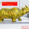 Tượng tê giác bằng đồng phong thủy đồng vàng DxRxC 44x16x25cm