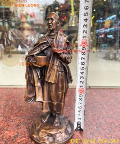 Tượng thầy thích minh tuệ bằng đồng hun cao 26cm