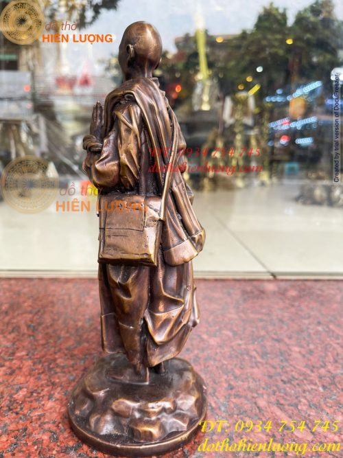 Tượng thầy thích minh tuệ bằng đồng hun cao 26cm