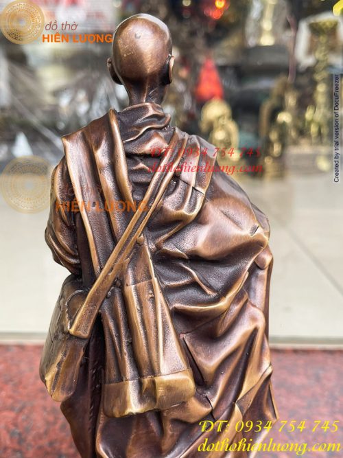 Tượng thầy thích minh tuệ bằng đồng hun cao 26cm
