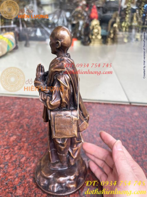 Tượng thầy thích minh tuệ bằng đồng hun cao 26cm