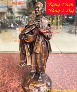 Tượng thầy thích minh tuệ bằng đồng hun cao 26cm