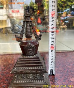 Bảo Tháp Xá Lợi Bằng Đồng Hun Cao 22cm
