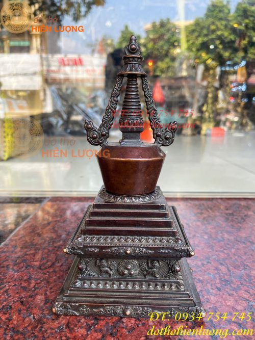 Bảo Tháp Xá Lợi Bằng Đồng Hun Cao 22cm