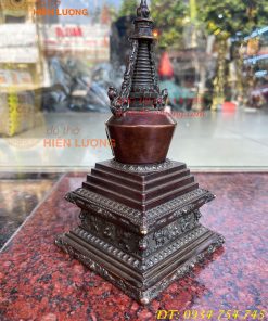 Bảo Tháp Xá Lợi Bằng Đồng Hun Cao 22cm