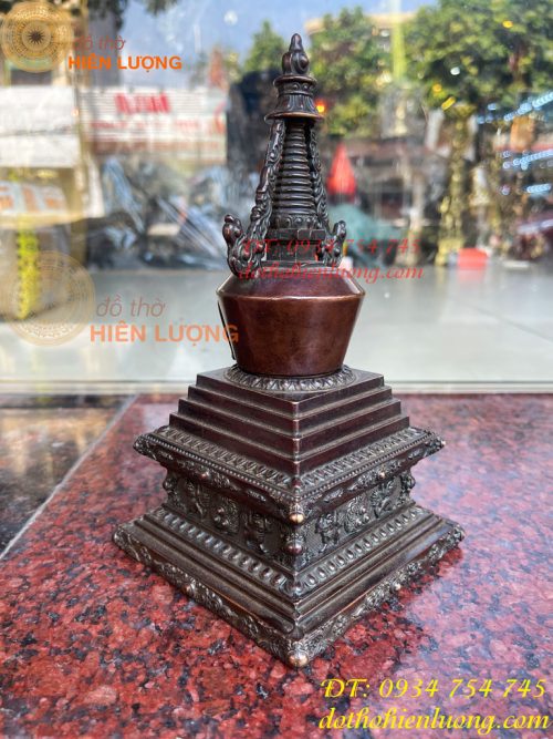 Bảo Tháp Xá Lợi Bằng Đồng Hun Cao 22cm