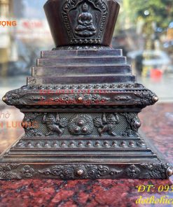 Bảo Tháp Xá Lợi Bằng Đồng Hun Cao 22cm