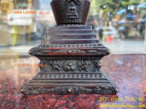 Bảo Tháp Xá Lợi Bằng Đồng Hun Cao 22cm