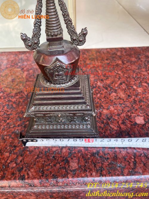 Bảo Tháp Xá Lợi Bằng Đồng Hun Cao 22cm