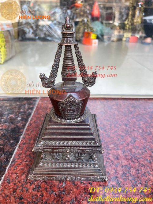 Bảo Tháp Xá Lợi Bằng Đồng Hun Cao 22cm