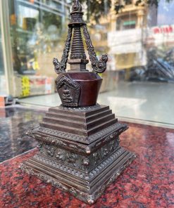 Bảo Tháp Xá Lợi Bằng Đồng Hun Cao 22cm