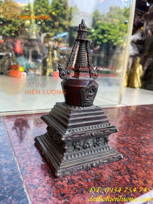 Bảo Tháp Xá Lợi Bằng Đồng Hun Cao 22cm