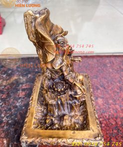 Lư xông trầm quan âm tự tại bằng đồng hun cao 23cm