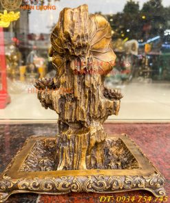 Lư xông trầm quan âm tự tại bằng đồng hun cao 23cm