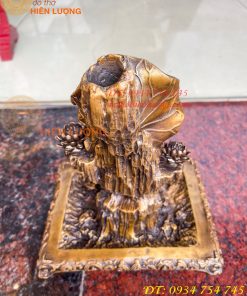 Lư xông trầm quan âm tự tại bằng đồng hun cao 23cm