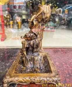 Lư xông trầm quan âm tự tại bằng đồng hun cao 23cm