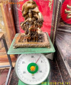 Lư xông trầm quan âm tự tại bằng đồng hun cao 23cm