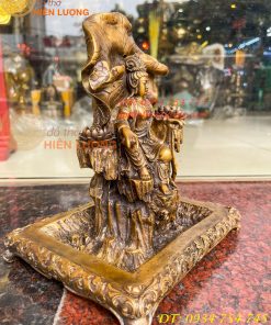 Lư xông trầm quan âm tự tại bằng đồng hun cao 23cm