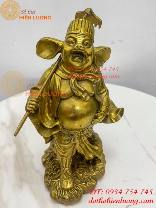 Tượng Lão Trư Bằng Đồng Phong Thủy Cao 24cm