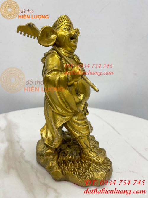Tượng Lão Trư Bằng Đồng Phong Thủy Cao 24cm