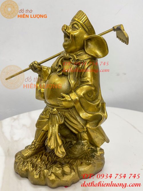 Tượng Lão Trư Bằng Đồng Phong Thủy Cao 24cm