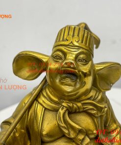 Tượng Lão Trư Bằng Đồng Phong Thủy Cao 24cm