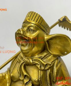 Tượng Lão Trư Bằng Đồng Phong Thủy Cao 24cm