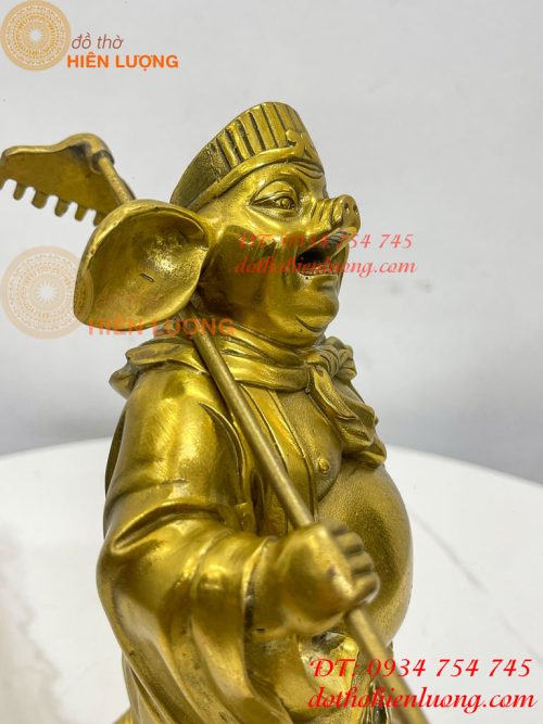 Tượng Lão Trư Bằng Đồng Phong Thủy Cao 24cm