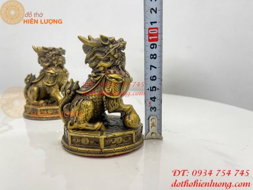 Đôi Kỳ Lân Ngồi Bệ Bát Quái Bằng Đồng Phong Thủy