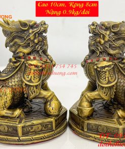 Đôi Kỳ Lân Ngồi Bệ Bát Quái Bằng Đồng Phong Thủy