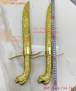 Kiếm Bằng Đồng Dài 40cm Chạm Rồng Phong Thủy