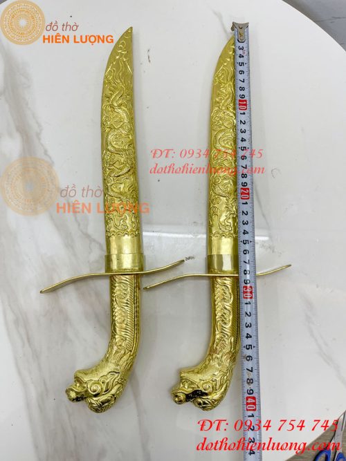 Kiếm Bằng Đồng Dài 40cm Chạm Rồng Phong Thủy