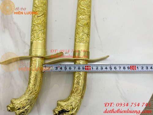 Kiếm Bằng Đồng Dài 40cm Chạm Rồng Phong Thủy